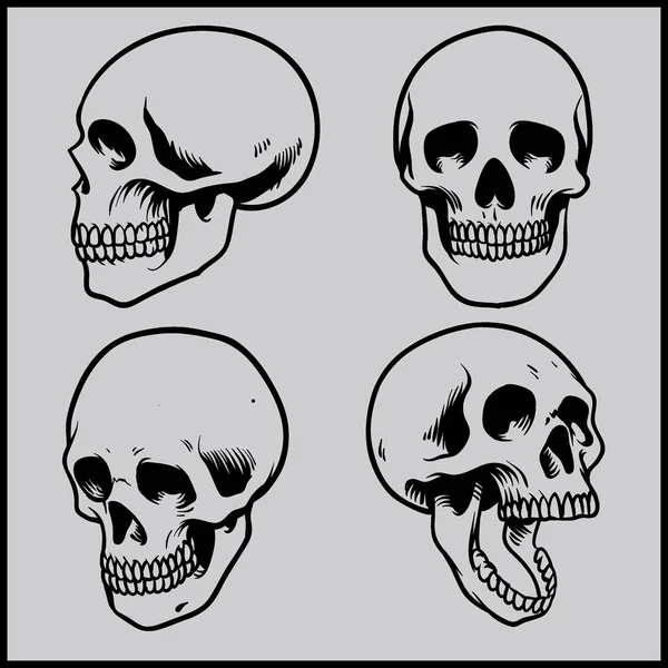 Set van schedel karakter — Stockvector