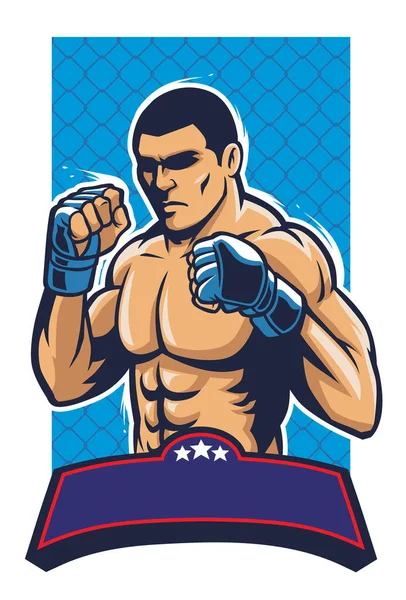 Combattente MMA — Vettoriale Stock
