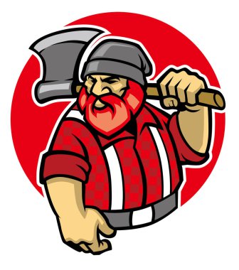 vector of lumberjack mascot clipart