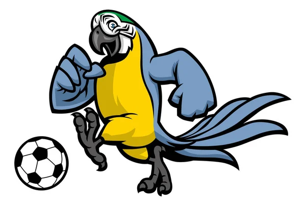 Mascotte Soccer Oiseau Aras — Image vectorielle