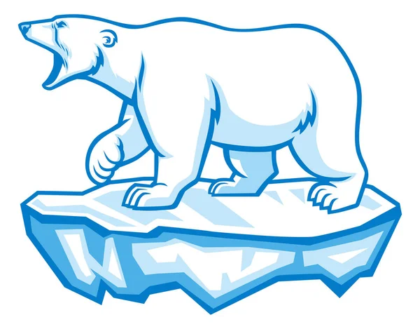 Πολική Αρκούδα Στέκεται Στον Πάγο — Διανυσματικό Αρχείο