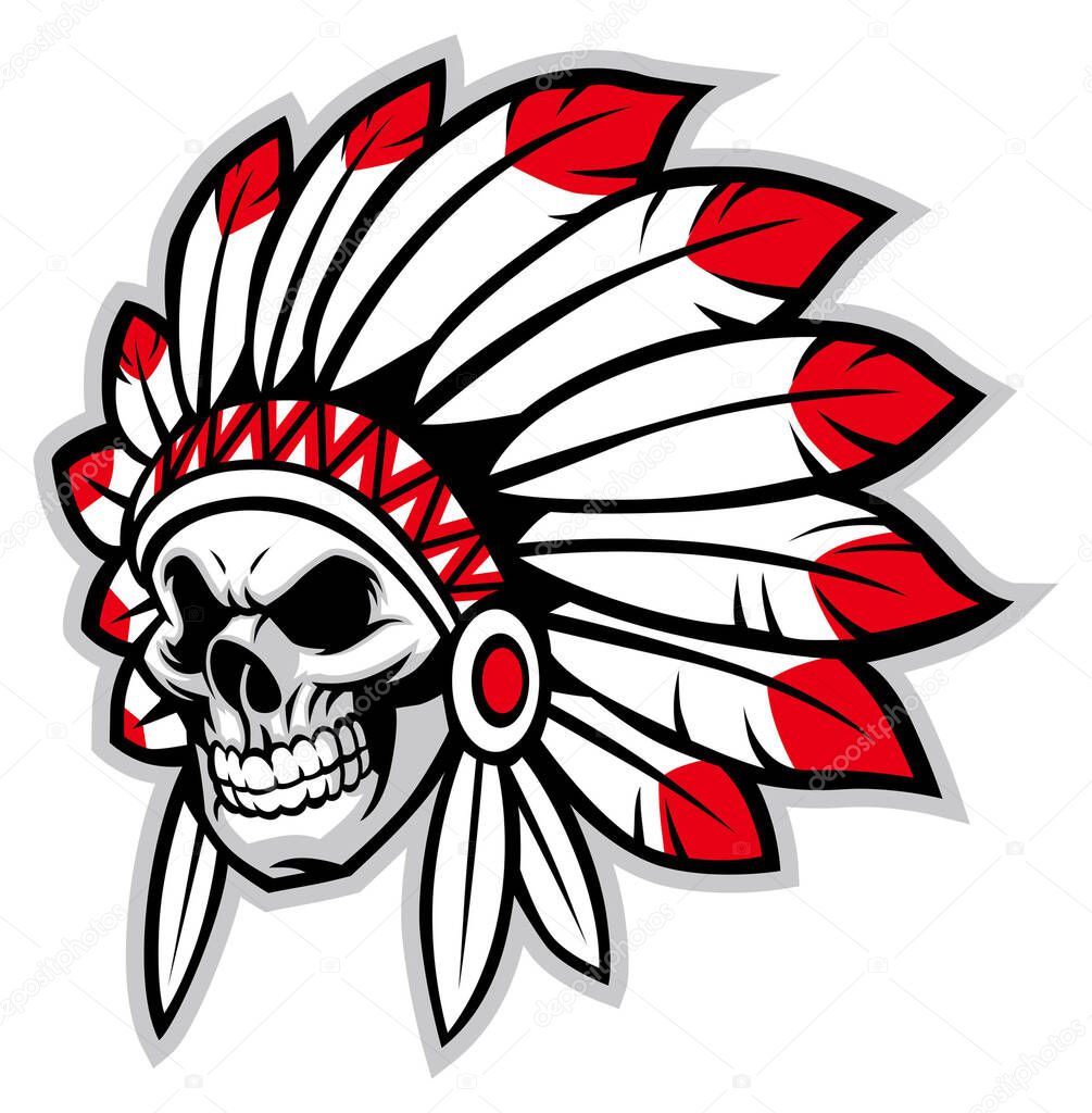 indian skull chief mascot
