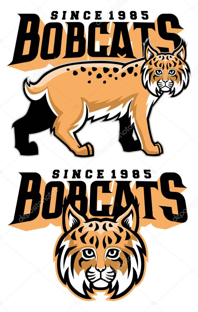 set vector mascot of wildcats