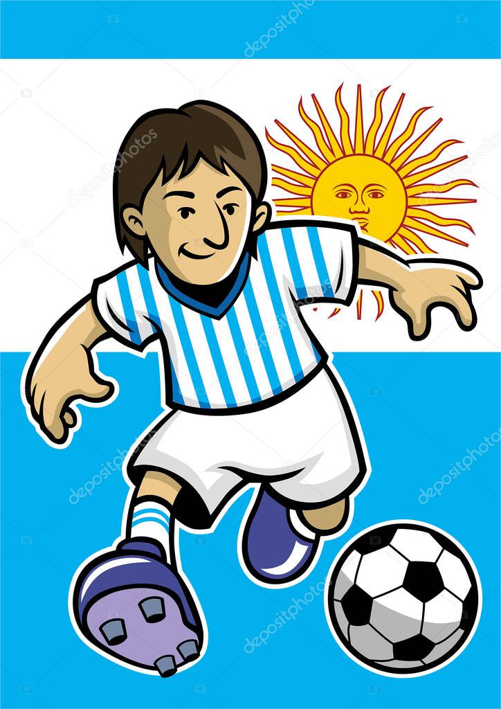 argentina soccer player with flag background