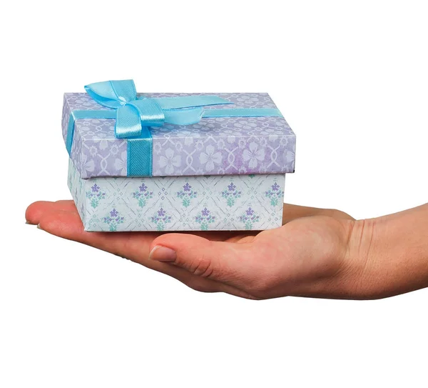 Gift and Hand isolated Stock Picture