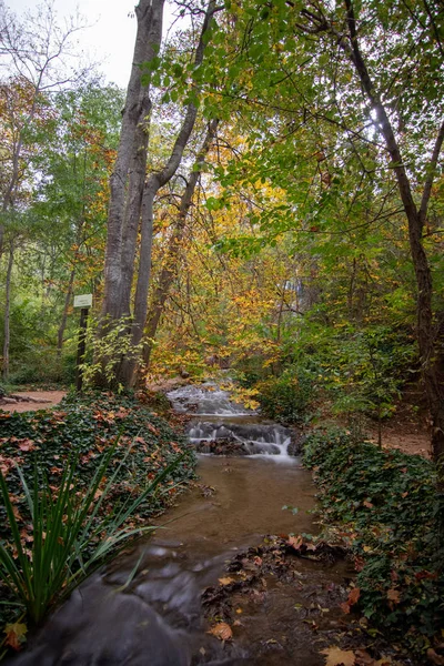 Rivier Met Waterval Het Najaar — Stockfoto