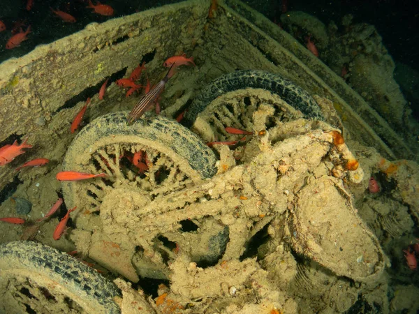 Navio Thistlegorm Afundado Segunda Guerra Mundial Mar Vermelho — Fotografia de Stock