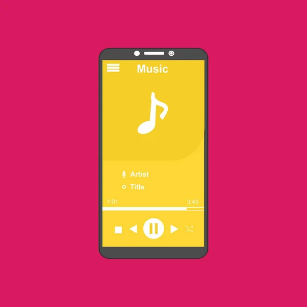Vector illustration of music player flat design concept. — Stock Vector