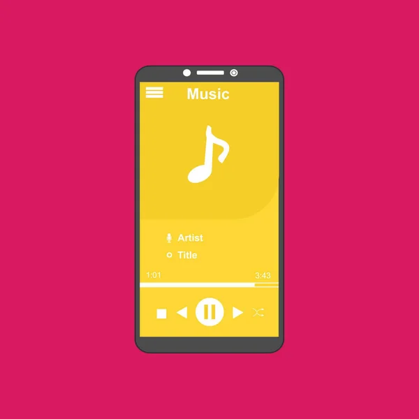 Векторная иллюстрация концепции плоского дизайна музыкального проигрывателя . — стоковый вектор