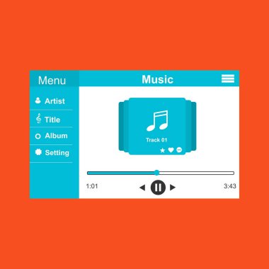 Müzik tasarımı. Çevrimiçi kavram. İniş sayfası, ui, web, Uygulama giriş kartı, editör, broşür ve afiş için uygun medya ilanları
