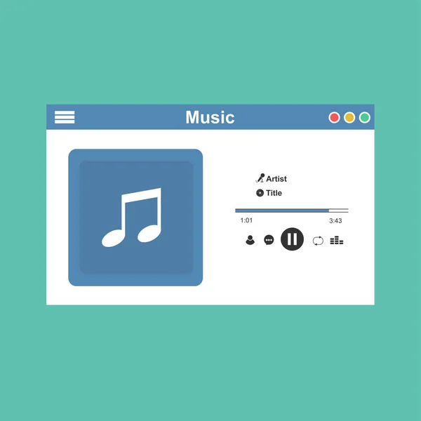Online fm radio smartphone interface vektorvorlage. App-Seite für mobile Musik-Player mit weinrotem Design. Podcast-Playlist, Songalben Hörbildschirm. — Stockvektor