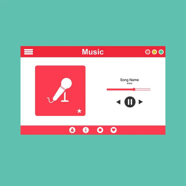 Online music player mobile application design template. Editable musics player app user interface design concept. Listen and download app — Stock Vector