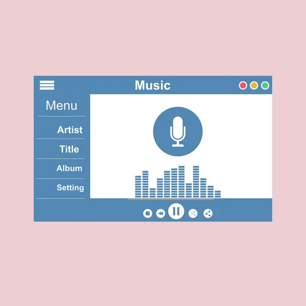 Online-Musik-Unterhaltung Vektor Illustration Konzept Streaming-Website, um ihre Zeit zu genießen, geeignet für Zielseite, UI, Web, App-Intro-Karte, Leitartikel, Flyer und Banner — Stockvektor
