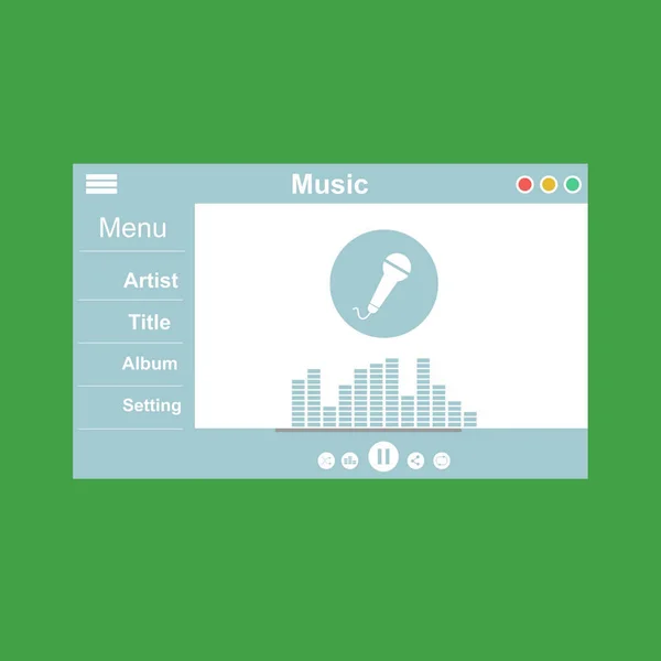 Online Music Entertainment Vector Illustration Concept Streaming web sitesi, iniş sayfası, ui, web, App giriş kartı, editoryal, el ilanı ve afiş için uygundur — Stok Vektör