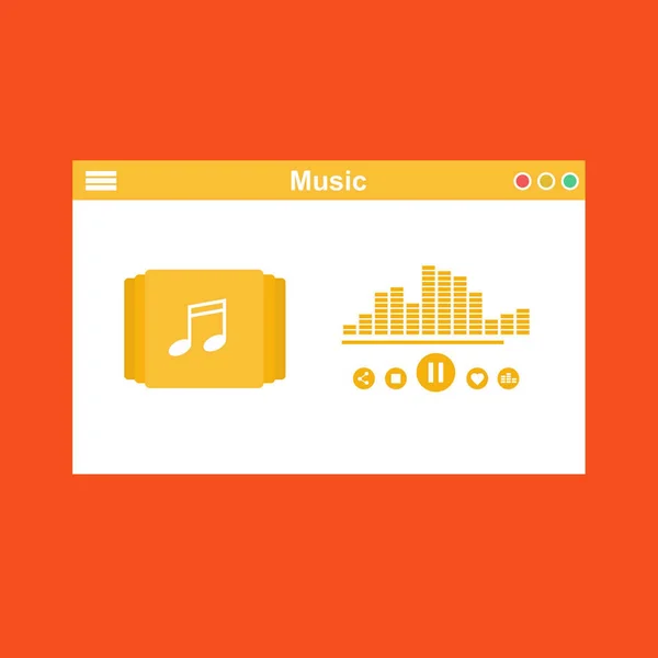 Streaming music vector illustration. Online broadcast service system for song listening without download. Online media playback using wireless cloud content template — Stock Vector