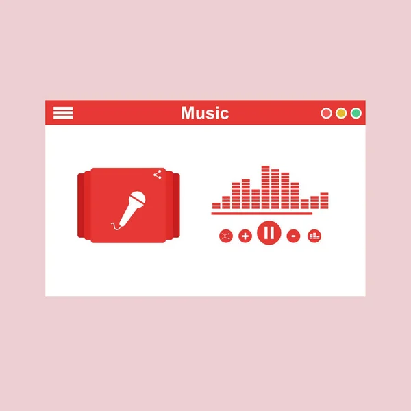 Streaming music vector illustration. Online broadcast service system for song listening without download. Online media playback using wireless cloud content template — Stock Vector