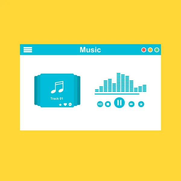 Streaming music vector illustration. Online broadcast service system for song listening without download. Online media playback using wireless cloud content template — Stock Vector