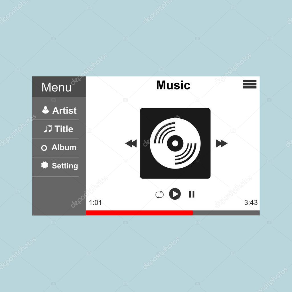 Music design. Online concept. Media illustration to enjoy their time, Suitable for landing page, ui, web, App intro card, editorial, flyer,and banner