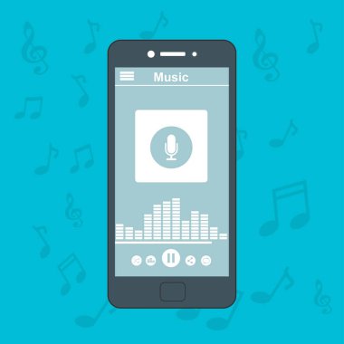 Çevrimiçi müzik çalar mobil uygulama tasarım şablonu