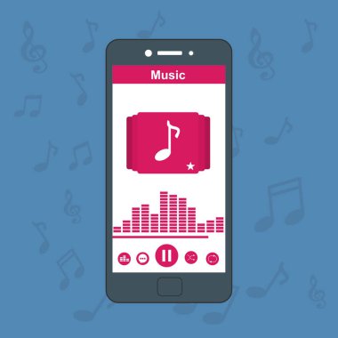 Mobil müzik çalar uygulama tasarım düzeni. Podcast çalma listesi, dinleyen şarkılar. Uygulama için Düz Ui