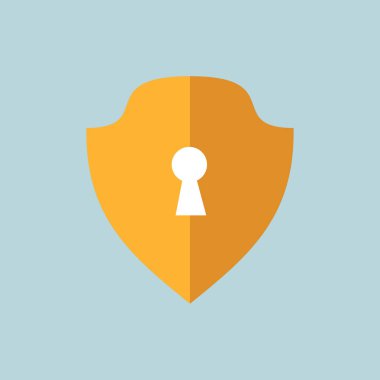 Vektör kalkanı simgesi. Güvenlik vektör simgesi. Kalkan vektör şablonu çizimi