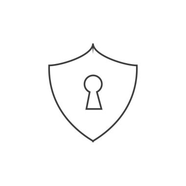 Güvenlik duvarı, koruma, güvenlik, kalkan Düz çizgi Simge Vektörü şablonu