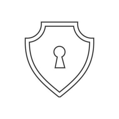 Güvenlik duvarı, koruma, güvenlik, kalkan Düz çizgi Simge Vektörü şablonu