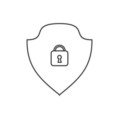 Güvenlik duvarı, koruma, güvenlik, kalkan Düz çizgi Simge Vektörü şablonu