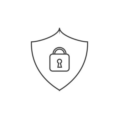 Vektör imzası Güvenlik Kalkanı şablonu çizimi