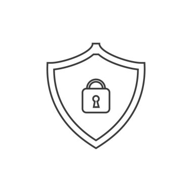 Vektör imzası Güvenlik Kalkanı şablonu çizimi