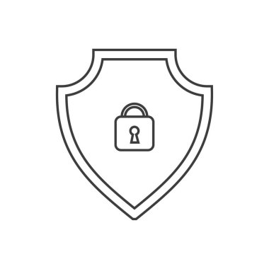 Vektör imzası Güvenlik Kalkanı şablonu çizimi