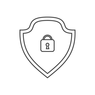 Vektör imzası Güvenlik Kalkanı şablonu çizimi