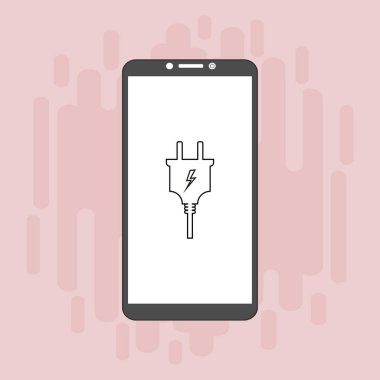 şarj, güç dolgusu, adaptör, düşük pil akıllı telefon konsepti web için düz illüstrasyon vektör simgesi