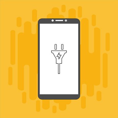 şarj, güç dolgusu, adaptör, düşük pil akıllı telefon konsepti web için düz illüstrasyon vektör simgesi