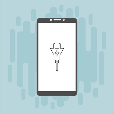 şarj, güç dolgusu, adaptör, düşük pil akıllı telefon konsepti web için düz illüstrasyon vektör simgesi