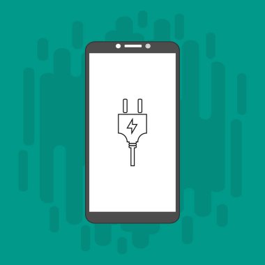 şarj, güç dolgusu, adaptör, düşük pil akıllı telefon konsepti web için düz illüstrasyon vektör simgesi