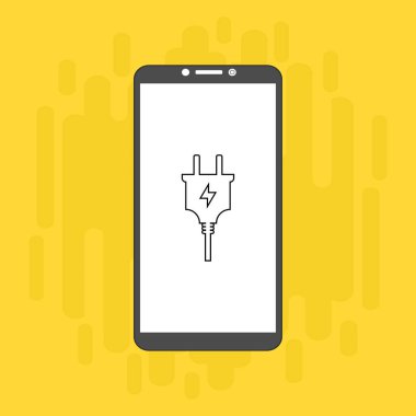 şarj, güç dolgusu, adaptör, düşük pil akıllı telefon konsepti web için düz illüstrasyon vektör simgesi