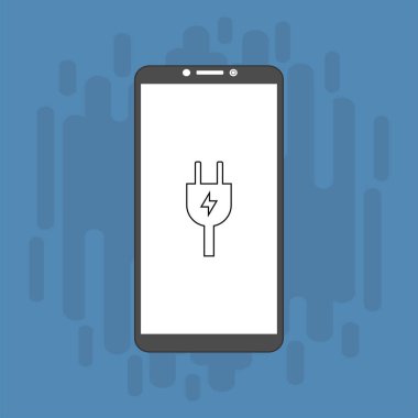 şarj, güç dolgusu, adaptör, düşük pil akıllı telefon konsepti web için düz illüstrasyon vektör simgesi