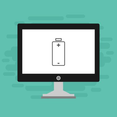 Batarya Simge Vektörü İllüstrasyon şablonuna sahip dizüstü bilgisayar