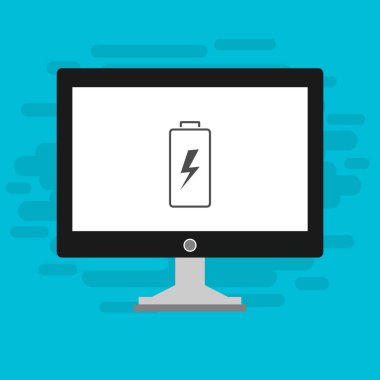 Batarya Simge Vektörü İllüstrasyon şablonuna sahip dizüstü bilgisayar