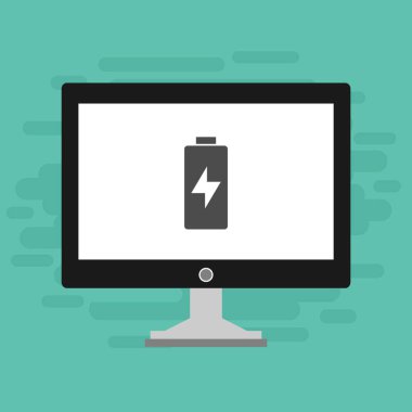 Batarya Simge Vektörü İllüstrasyon şablonuna sahip dizüstü bilgisayar