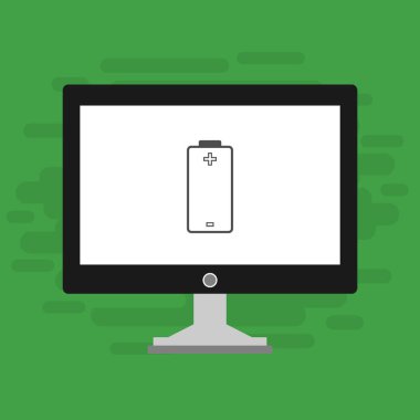 Batarya Simge Vektörü İllüstrasyon şablonuna sahip dizüstü bilgisayar