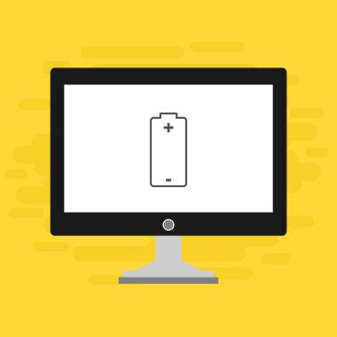 Batarya Simge Vektörü İllüstrasyon şablonuna sahip dizüstü bilgisayar