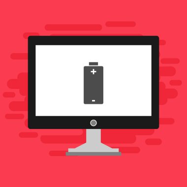 Batarya Simge Vektörü İllüstrasyon şablonuna sahip dizüstü bilgisayar