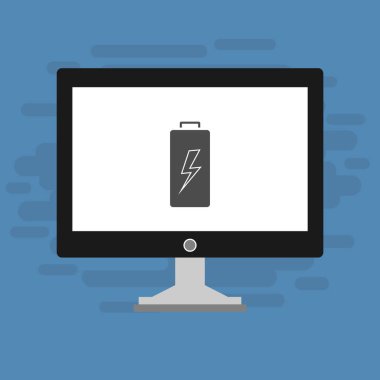 Batarya Simge Vektörü İllüstrasyon şablonuna sahip dizüstü bilgisayar