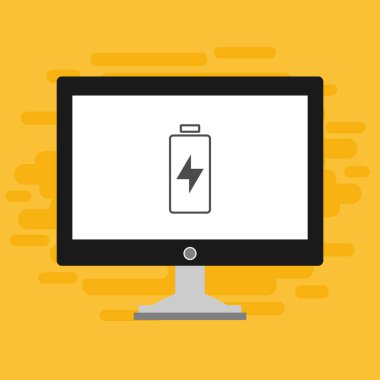 Batarya Simge Vektörü İllüstrasyon şablonuna sahip dizüstü bilgisayar