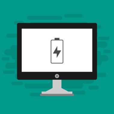 Batarya Simge Vektörü İllüstrasyon şablonuna sahip dizüstü bilgisayar