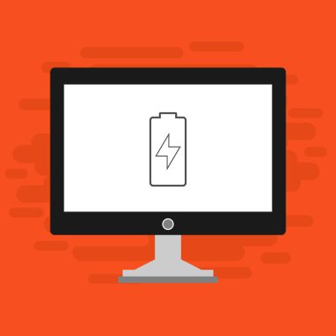 Batarya Simge Vektörü İllüstrasyon şablonuna sahip dizüstü bilgisayar