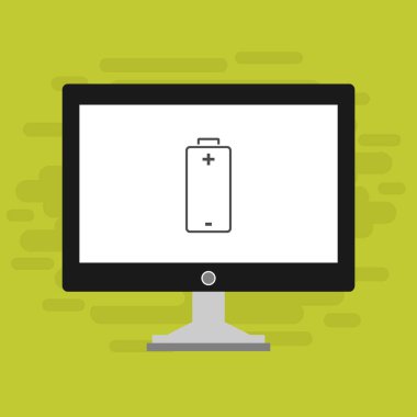 Batarya Simge Vektörü İllüstrasyon şablonuna sahip dizüstü bilgisayar