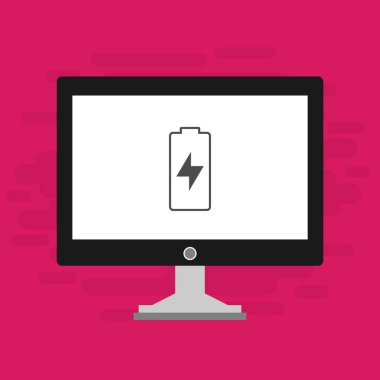 Batarya Simge Vektörü İllüstrasyon şablonuna sahip dizüstü bilgisayar